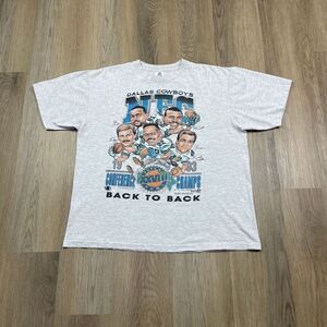 Vintage Dallas Cowboys Shirt Mens XL Gray Cartoon Caricature 90s NFL Football
